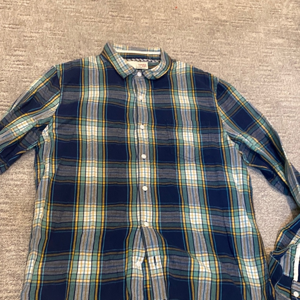 1901 Navy and Green Plaid Button Down Shirt